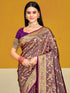 Deeva Sarees Wine Satin Silk Saree